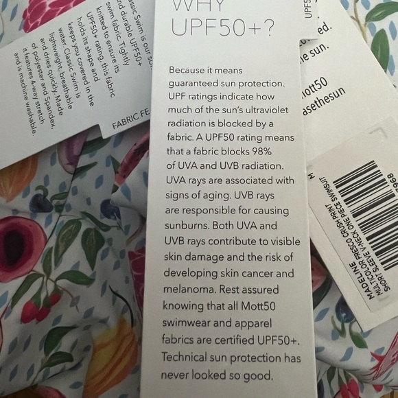 Mott50 Madeline Fresco Crush Print Short Sleeve V Neck One Piece SwimSuit NWT M - Picture 10 of 13